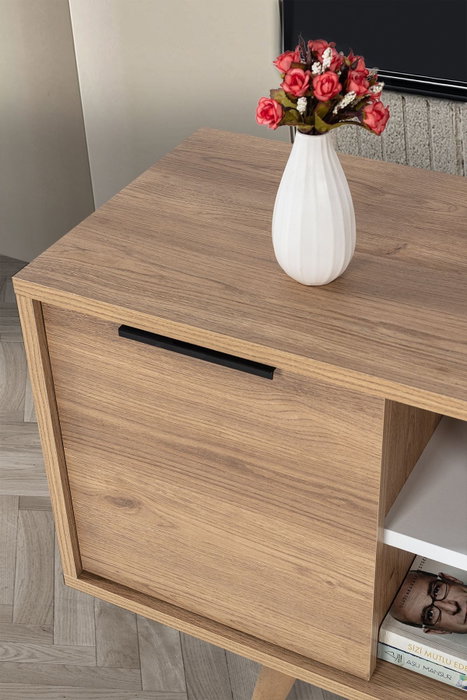 Hanah Home Sina 3321 Soporte para TV Roble Zafiro y Blanco